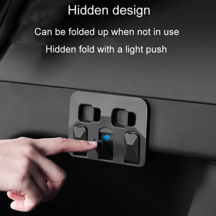 Hidden Trunk Hook for Tesla Model Y Foldable Car Organizer - snap-in hidden foldable trunk hook installed on panel
