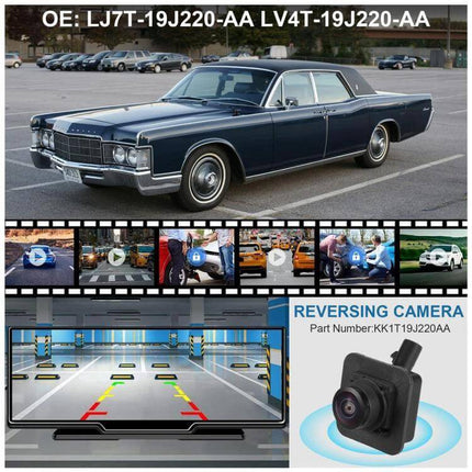 Rear View Reverse Assist Camera for Ford Vehicles - adjustable wide-angle backup camera showing parking guide overlay and camera unit