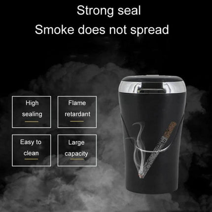 Car Ashtray Removable For Cup Holders Keeps Your Car Clean While Driving - black stainless steel insert, sealed ashtray fits cup holders