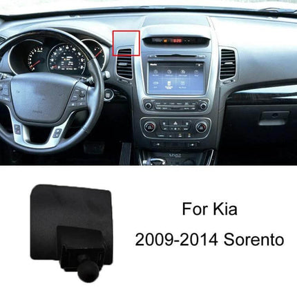 Dashboard Car Phone Holder for Left-Hand Drive Models mounted on Kia Sorento 2009-2014 dashboard air vent snap-on plastic
