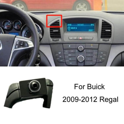 Firstland Buick Left Hand Drive Phone Navigation Bracket clipped to dashboard vent of Buick Regal 2009-2012 for secure phone navigation use