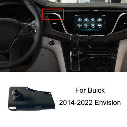 Firstland Buick Left Hand Drive Phone Navigation Bracket mounted on Buick Envision dashboard showing clip-on position near left vent