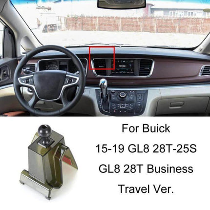 Firstland Buick Left Hand Drive Phone Navigation Bracket mounted on Buick GL8 dashboard near central air vent for secure navigation access