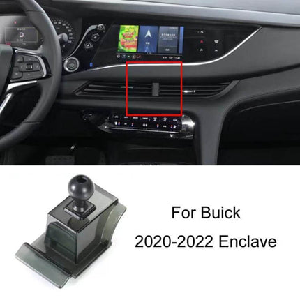 Firstland Buick Left Hand Drive Phone Navigation Bracket mounted on Buick dashboard vent for 2020-2022 Enclave, compact clip-on phone navigation mount