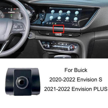 Firstland Buick Left Hand Drive Phone Navigation Bracket mounted on dashboard of Buick Envision showing secure clip placement