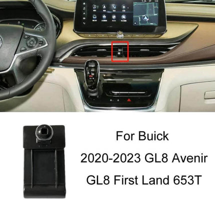 Phone Navigation Bracket Base For Dash Mount In Cars - clip-on plastic dash/vent mount installed on Buick GL8 Avenir dashboard