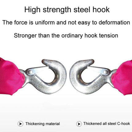 Essential Tow Rope for Roadside Emergency Assistance with high-strength forged steel C-hooks and durable polyester webbing