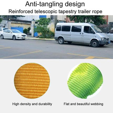 Essential Tow Rope for Roadside Emergency Assistance - durable polyester webbing with forged iron hook, anti-tangling design and one-piece molded webbing