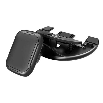 Car CD Slot Phone Holder Automatic Lock Type Black - black plastic CD-slot phone mount with automatic locking, silicone pad fits 4.7-7.1 inch phones