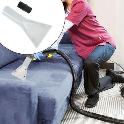 35mm/32mm Suction Pickup Tool for Sofa and Carpet Cleaning - clear vacuum upholstery nozzle attached to hose cleaning blue sofa