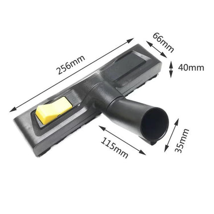 Karcher WD5 WD6 Compatible Vacuum Floor Cleaning Brush - black floor nozzle with measurements, sliding design and hose connector