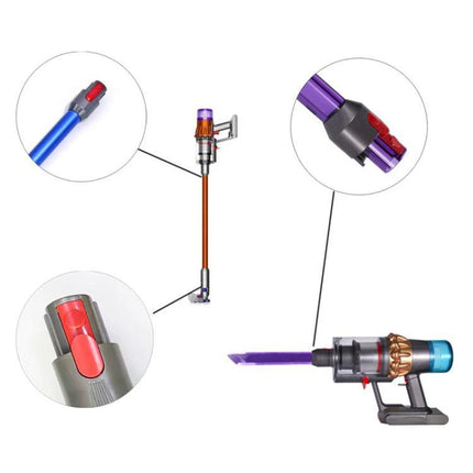 Dyson Vacuum Replacement Switch Button with Long Design and Box showing replacement button details and compatibility with V6 V7 V8 V10 V11 V15 V18 Slim