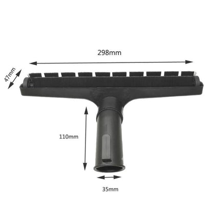 Horse Hair Cleaning Brush for Karcher NT18 and NT30 Vacuums - 298mm wide horse-hair vacuum brush head, 35mm connector, ideal for floors, upholstery and car interiors