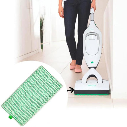 Vorwerk Microfiber Cleaning Cloths for Vacuum Models SP520 and SP600 attached to vacuum to pick up dust and hair