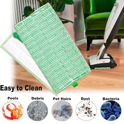 Vorwerk Microfiber Cleaning Cloths for Vacuum Models SP520 and SP600 - green absorbent microfiber pad for dust hair and stains