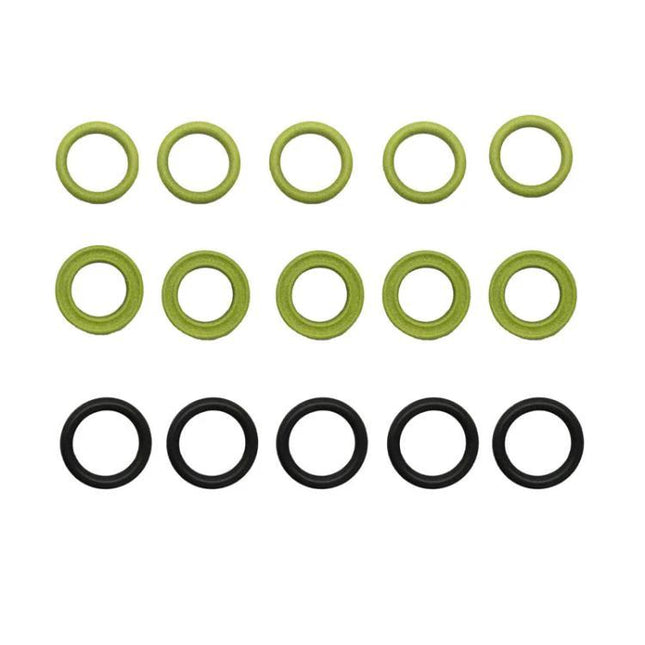 Karcher High Pressure Washer Sealing Ring Replacement Set of 15 green and black nylon rings for fixing leaks and maintaining pressure washers