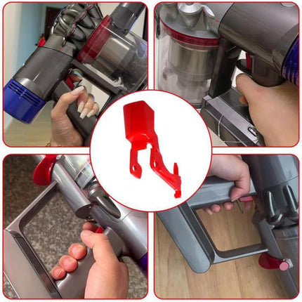 Replacement Main Switch Parts for Dyson V10 and V11 Vacuums - red replacement main switch shown installed and handheld for DIY vacuum repair