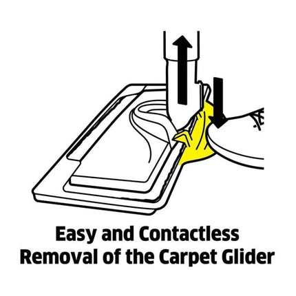 Karcher Steamer Frame Accessory for Carpet and Floor Cleaning - diagram showing easy, contactless removal of the carpet glider