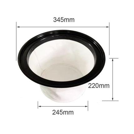 Replacement Dust Filter for Karcher NT Series Vacuum Cleaners - pleated white filter with black rim, dimensions 345mm outer, 245mm inner, 220mm height