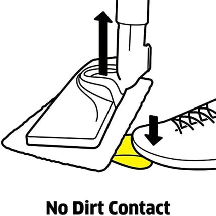 Floor Brush for Karcher SC3 SC4 SC5 Steam Cleaners attached to mop pad demonstrating no-dirt contact and foot-release for hygienic floor cleaning