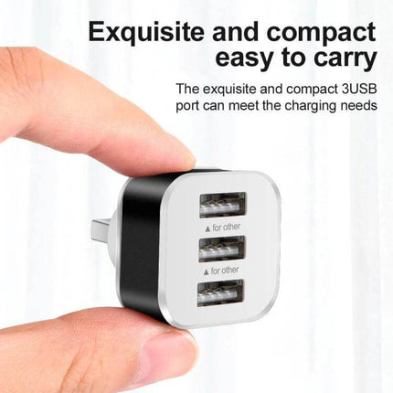 Compact 3-Port USB 2.0 Hub for Laptop Device Expansion - compact 3-port USB hub with three ports and indicator light for laptop connectivity