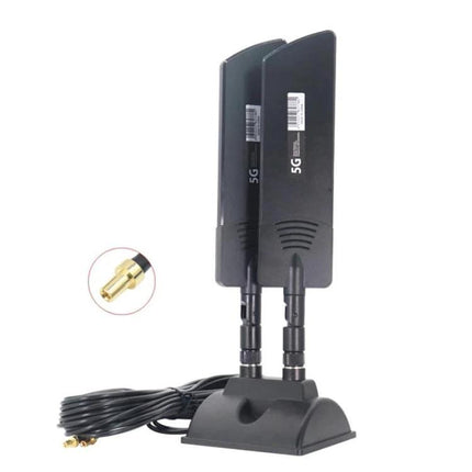 Outdoor External Antenna for 5G WiFi Routers, Long Range Booster foldable adjustable dual-antenna with magnetic base and coax cable