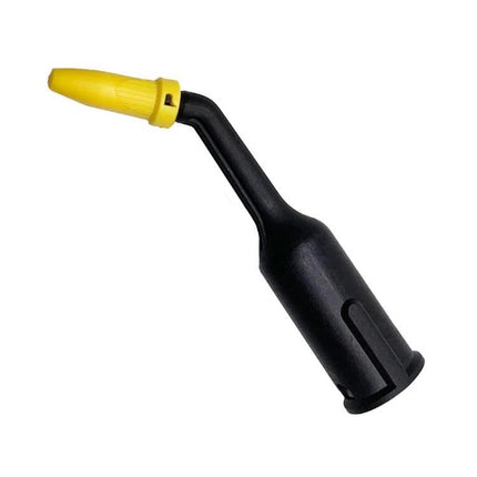 Crevice Nozzle Extension for Karcher Steam Cleaners - black angled crevice nozzle with yellow tip for targeted steam cleaning
