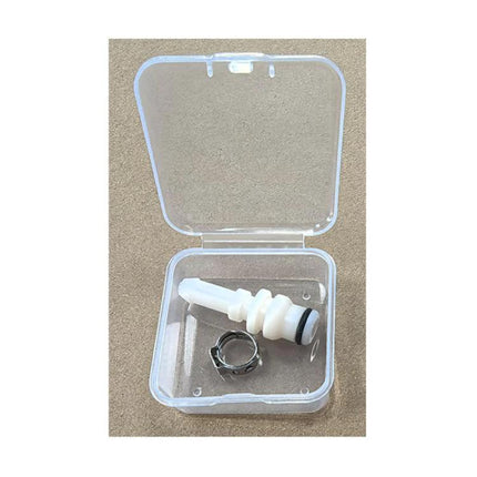 Replacement Handle Connector for Karcher PUZZI Jet Washers - white plastic connector and retaining ring in clear storage box