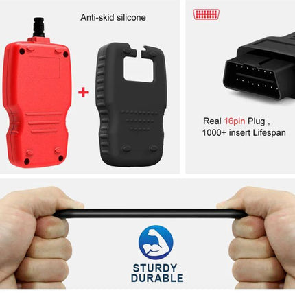 Ancel Diagnostic Tool for Everyday Car Maintenance at Home slim OBD2 reader with anti-skid silicone cover and durable 16-pin plug