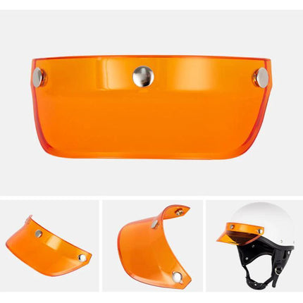 Motorcycle Helmet Brim Sunshade For 3-Buckle Helmets orange anti-UV resin visor reducing glare and forehead sun protection