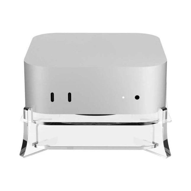 Acrylic Storage Bracket for Mac Mini M4 Desktop Use clear acrylic stand elevating Mac Mini M4 for better airflow and cable management