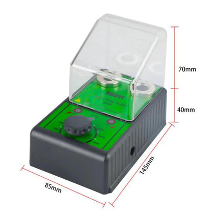 DUOYI Tester for Spark Plugs in Daily Vehicle Maintenance compact bench tester with clear cover showing dimensions and control knob