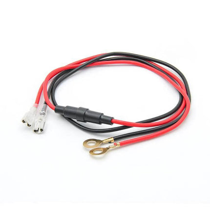 10A 60cm Plug-In O-Type Terminal Power Cable for Vehicle Chargers with red and black wires, O-type plug and ring terminals, 10A fused 60cm cable
