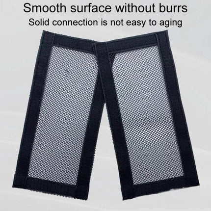 Tesla Model 3 Car Seat Under Vent Dust Proof Mesh Two Piece Set - honeycomb mesh panels with hook-and-loop fasteners for under-seat vent protection, 12x25cm each