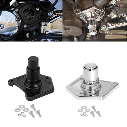 Harley Starter Switch Solenoid End Cap for EVO and Twin Cam - aluminum push-button replacement in black and chrome with mounting hardware