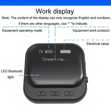 TR82 Bluetooth 5.2 2-In-1 Audio Transmitter Receiver Adapter