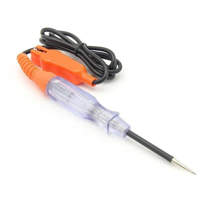 Practical Circuit Tester for Everyday Car Maintenance Tasks — transparent-handled probe with orange clip and lead for testing vehicle electrical circuits
