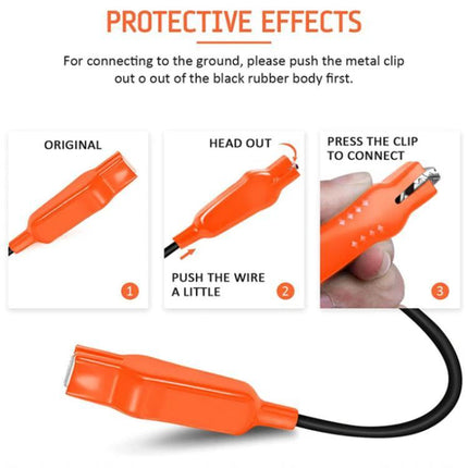 Practical Circuit Tester for Everyday Car Maintenance Tasks orange insulated clip showing protective effects and clip-to-connect instructions