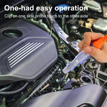 Practical Circuit Tester for Everyday Car Maintenance Tasks in-hand testing car engine wiring with probe and clip