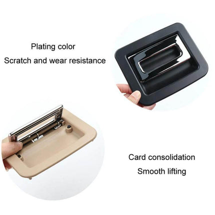 Car Boot Carpet Buckle Trunk Puller For Porsche Cayenne 2010 To 2016 black ABS replacement trunk puller showing front and back views