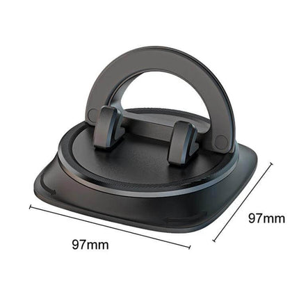 Car Center Console Phone Holder Installation Free Snap On – black ABS silicone 360° rotatable snap-on mount 97mm compact one-hand access