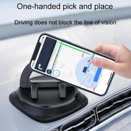 Car Center Console Phone Holder Installation Free Snap On one-handed pick and place with 360° rotation for dashboard mounting