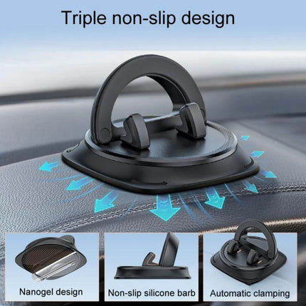 Car Center Console Phone Holder Installation Free Snap On - ABS silicone snap-on holder with 360° rotation and triple non-slip design