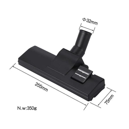 Industrial Vacuum Cleaner Floor Brush for Deep Cleaning - black universal floor nozzle 255x75mm with 32mm connector for carpets and hard floors