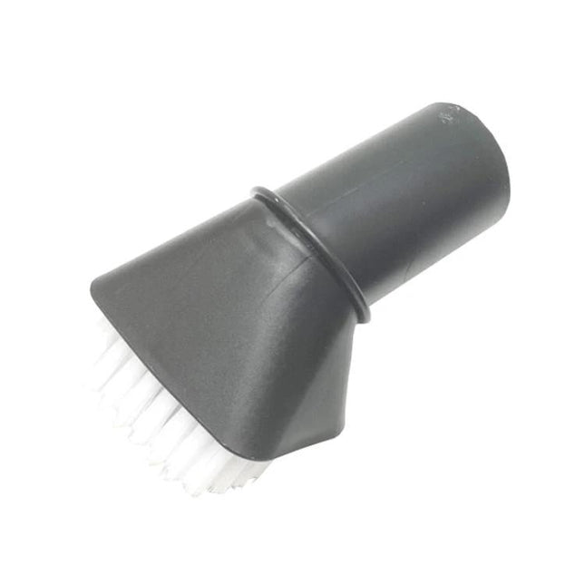 32mm Soft Brush Nozzle for Karcher, Miele, Bosch, and Philips Vacuums - black ABS plastic adapter with soft white nylon bristles for delicate dusting