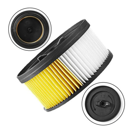 Karcher Replacement Filter for WD4 and WD5 Vacuums - pleated round replacement filter in yellow and white for WD4.200 WD5.200 models
