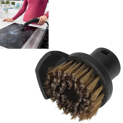 Karcher Round Brush Replacement for Steam Cleaners, Ideal for Stain Removal - brass bristle round scrub head for steam cleaners, removes grime on stovetops and tiles