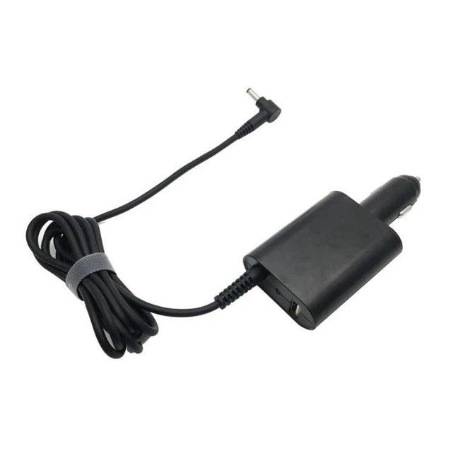 Portable Car Charger for Dyson V10 and V11 Vacuum Cleaners - black in-car cigarette lighter adapter with coiled cable