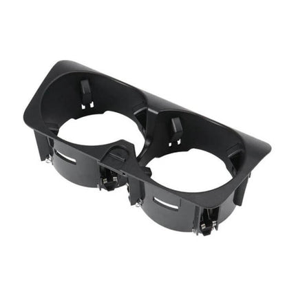 Center Console Cup Holder For Mercedes Benz Black Carbon Fiber - black ABS/PC dual cup holder fits 2015–2021 C-Class GLC E-Class, tool-free install