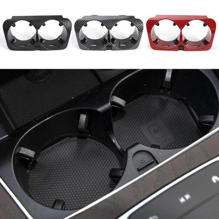 Center Console Cup Holder For Mercedes Benz Black Carbon Fiber installed in front center console, tool-free fit for C-Class W205, GLC W253, E-Class W213